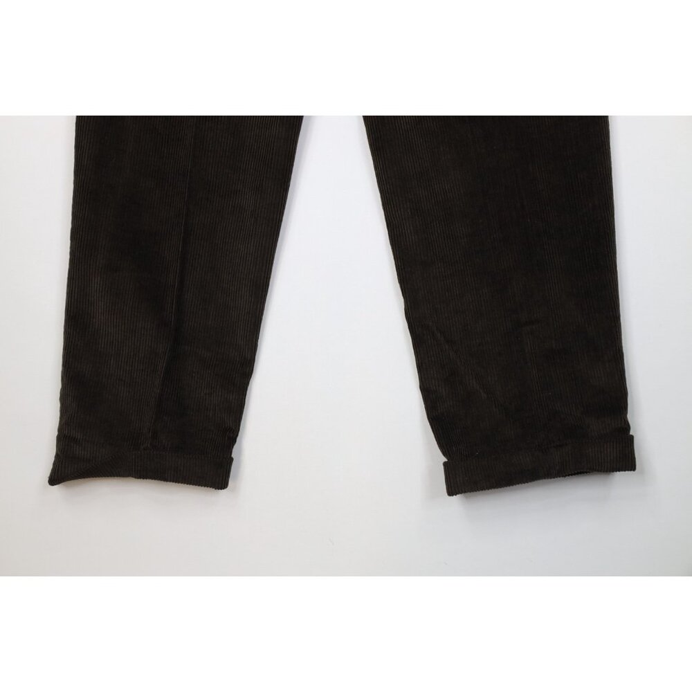 Vtg 90s Streetwear Mens 36x30 Faded Heavy Wide Leg Corduroy Chino Pants Brown - Picture 14 of 14